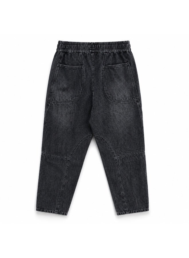 Men’s Casual Denim Jogger Pants with Elastic Waist and Adjustable Drawstring, Relaxed Tapered Fit with Practical Pockets - Image 3