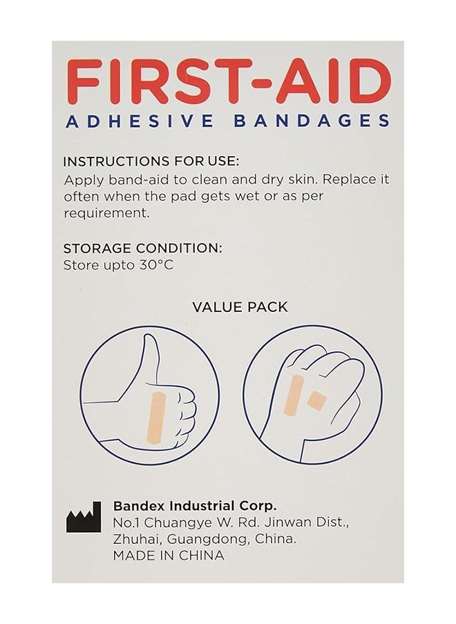 First Aid ضمادات شريطية شفافة، مادة لاصقة آمنة ودائمة، خالية من اللاتكس، متنوعة، ضمادة 100 قطعة  - Image 3