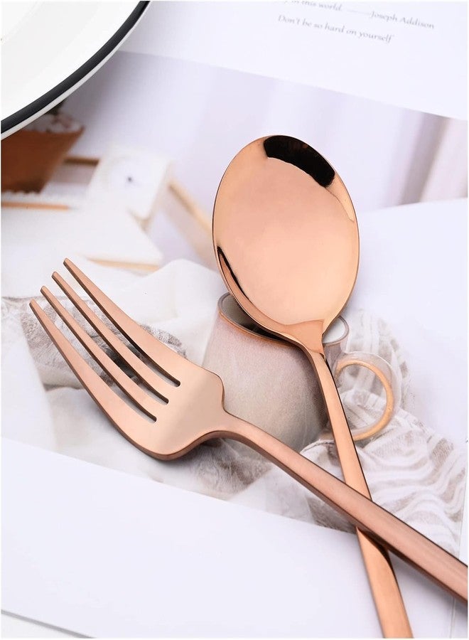 aDai Korean Premium 20 Piece Stainless Steel Cutlery Set | Modern Flatware for Dining | Elegant Gift Box for Everyday Use (Rose Gold) - Image 5