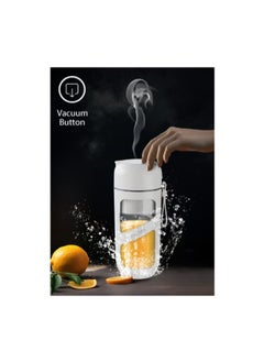 TechFort Porodo LifeStyle Vacuum Fresh Portable Juicer & Smoothie Blender 380mL 1500mAh - White  - Image 2