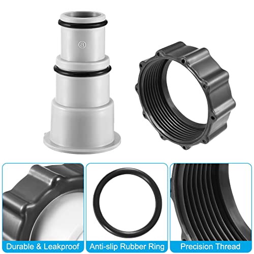 Tooetoy Pool Hose Adapter A w/Collar Replacement for Intex Threaded Connection Pumps PN. 25007,Converts 1.5" & 1.25" Hose,Above Ground Swimming Pool Accessories with Clamps,4-pack - Image 5