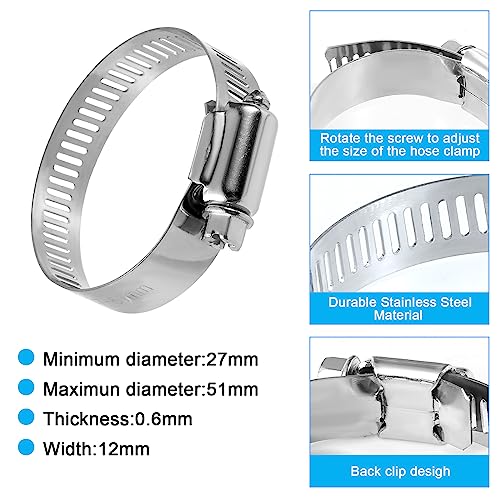 Tooetoy Pool Hose Adapter A w/Collar Replacement for Intex Threaded Connection Pumps PN. 25007,Converts 1.5" & 1.25" Hose,Above Ground Swimming Pool Accessories with Clamps,4-pack - Image 4