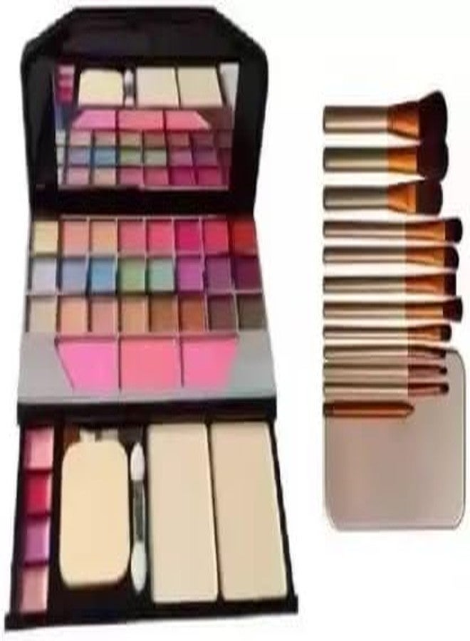 ZemGlam Makeup kit 6155 & 12pc Makeup Brush Set For Women & Girls 9 (Multi) - Image 1