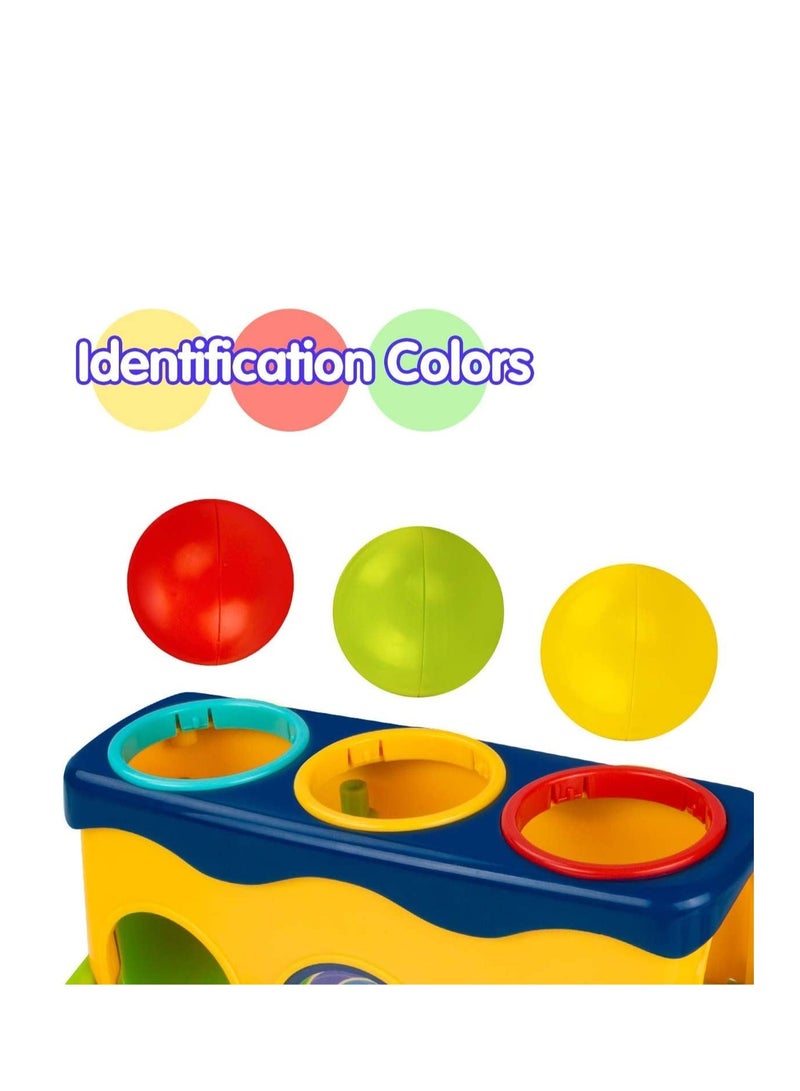 Raxoom Hammering Pounding Bench Toys for Kids with Ball Roll Rover, Hammer Toy & 3 Balls | Pound a Ball Early Toy | Hammer Case Pounding Bench For Kids 1 2 3 Years Boys Girls (Hammer Toy) - Image 3