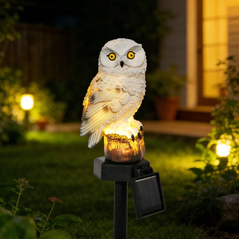 Solar Resin Owl Ground Stake Light Outdoor LED Lamp for Garden Decor Lawn Landscape Lamp - Image 1