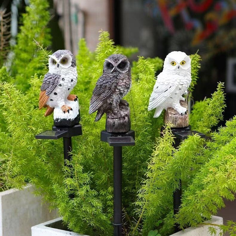 Solar Resin Owl Ground Stake Light Outdoor LED Lamp for Garden Decor Lawn Landscape Lamp - Image 2