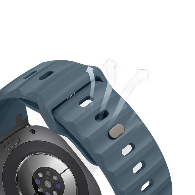 QX سوار ساعة ذكية رياضي من السيليكون متوافق مع Samsung Galaxy Watch Ultra بملاءمة قابلة للتعديل وحزام ناعم للاستبدال اليومي باللون أسود قابل للتعديل باللون الأسود - Image 3