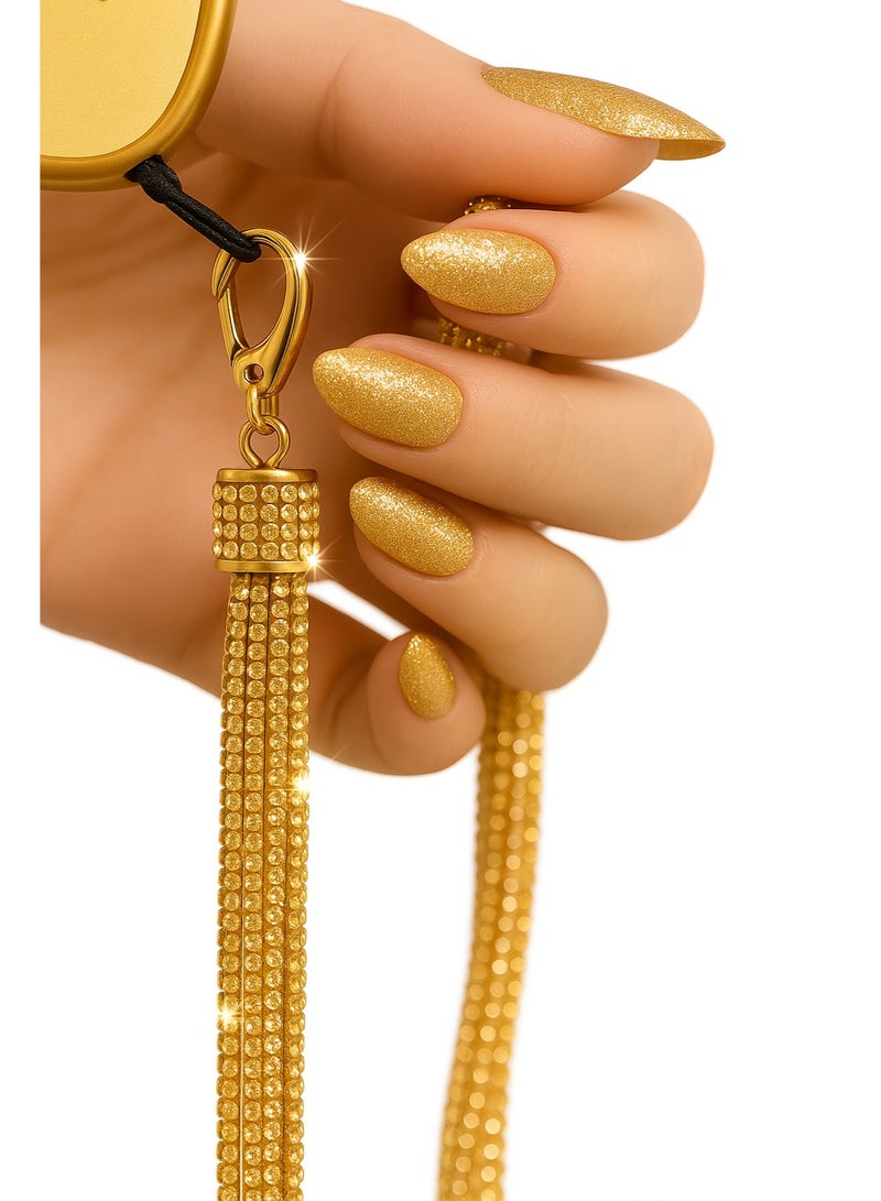 💎 Long Rhinestone Mobile Chain in Gold – Combining Luxury and Elegance to Protect Your Phone in a Chic, Modern Style for Elegant Women - Image 2