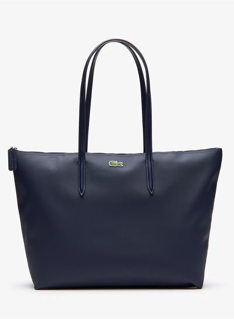 LACOSTE Lacoste Women's L12.12 Concept Fashion Versatile Large Capacity  Zipper Shoulder Bag ,Tote Bag ,Large  tote bag, Navy Blue  - Image 1