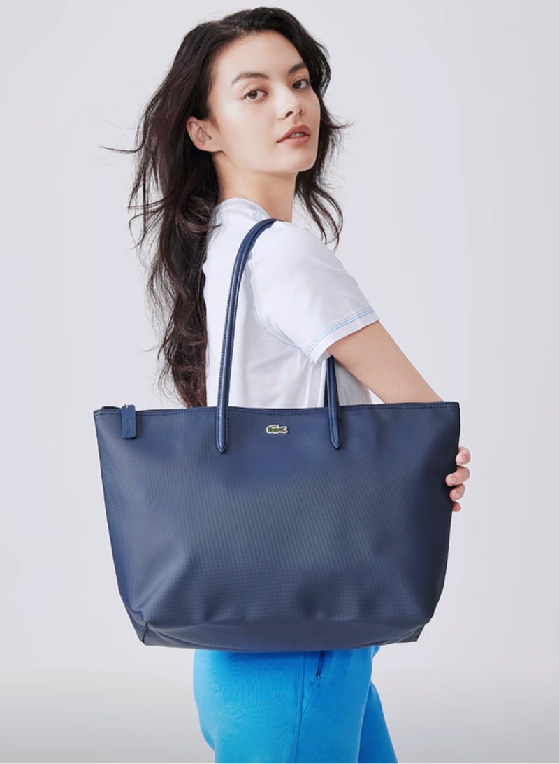 LACOSTE Lacoste Women's L12.12 Concept Fashion Versatile Large Capacity  Zipper Shoulder Bag ,Tote Bag ,Large  tote bag, Navy Blue  - Image 5