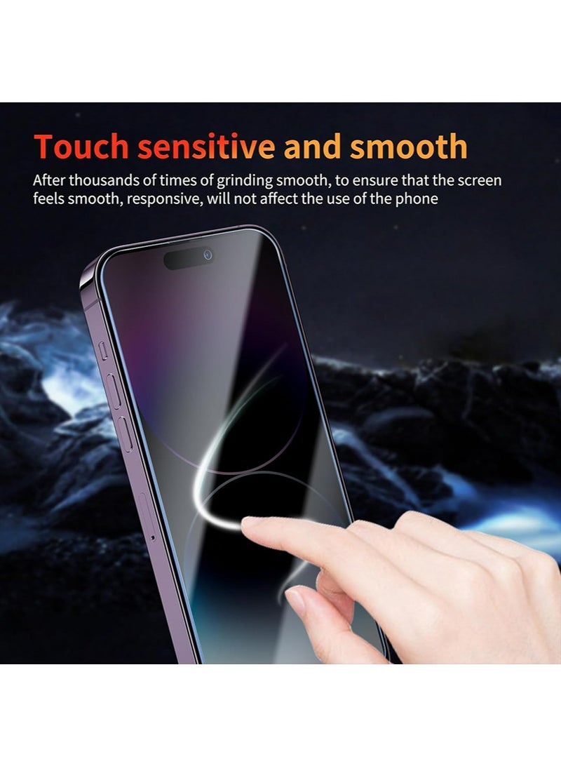 SNBFA 3 PCS iPhone 16 Pro Max Privacy Screen Protector，28°Privacy Protector Support Fingerprint Unlock ,9H Tempered Glass Film Easy Installation Anti-Scratch Film - Image 4