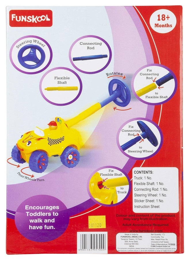 Giggles Funskool Walk N Drive Plastic Truck,Push&Drive Car&Funskool Learn N Write Slate,2 in 1 Magnetic&Dry Erase Board Link Stack N Nest Toy Set 3 in 1 Gift Set,Develops Motor Skills,Multi - Image 3