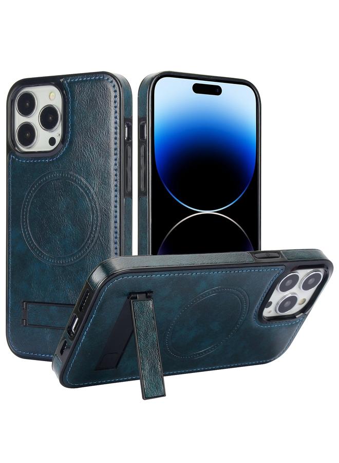 اس-توب جراب هاتف من الجلد بتصميم كلاسيكي مع حامل مغناطيسي غير مرئي لهاتف iPhone 14 Pro - Image 1