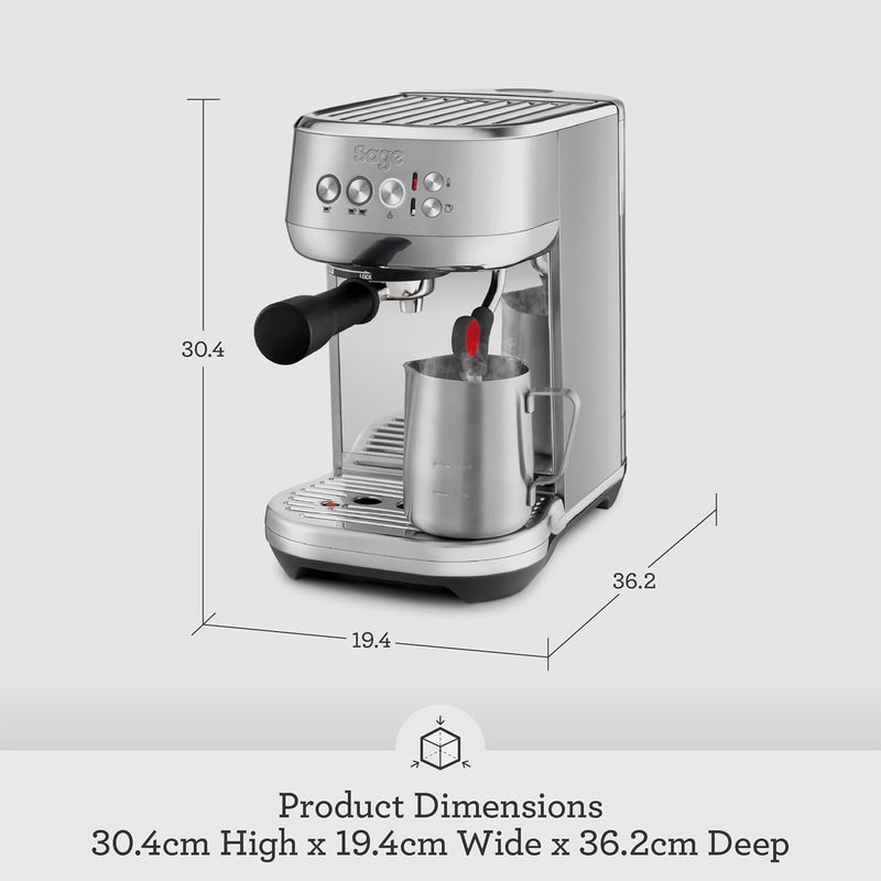 Sage - The Bambino Plus - Compact Coffee Machine with Automatic Milk Frother, Brushed Stainless Steel - Image 2