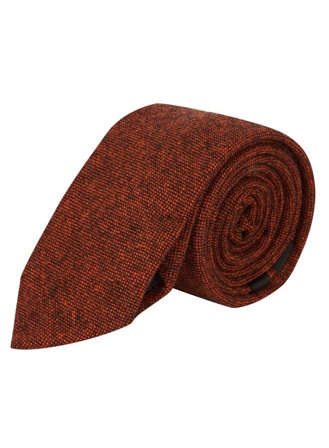 King & Priory Highland Weave Copper Brown Necktie, NeckNecktie - Image 1