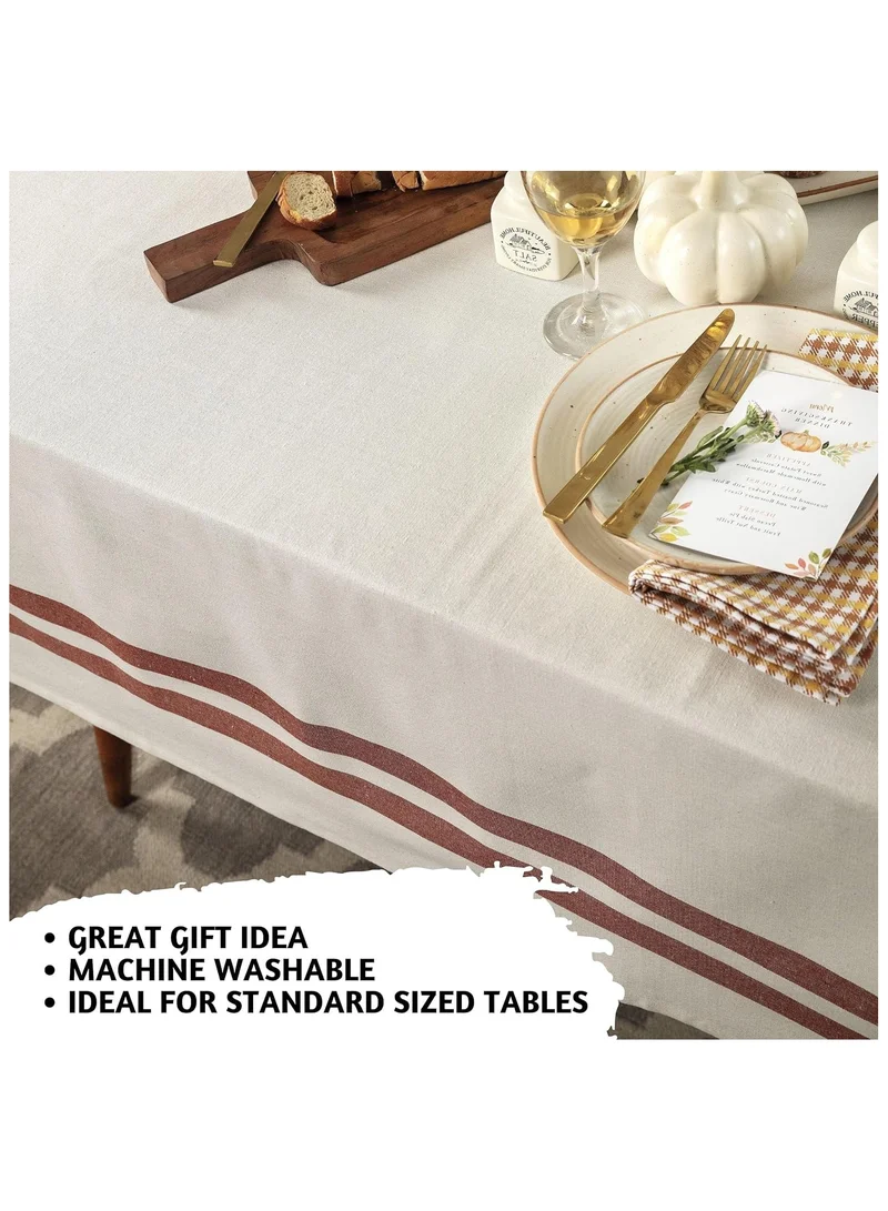 Folkulture Folkulture 100% Cotton Table Cloth 60 x 102 Inches, Rectangular Tablecloth, Boho Tablecloth, Farmhouse Tablecloth or Fabric Table Cloth, Long Table Cover Rectangle (Farmhouse Stripe)