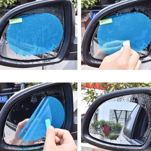 Suzec 2 Pcs Car Rearview Mirror Film Car Side Mirror Protection Film HD Anti-Water, Anti-Mist, Anti-Fog, Film Waterproof Rear View Mirror, Car Rear View Mirror Protective Film (Oval) - Image 4