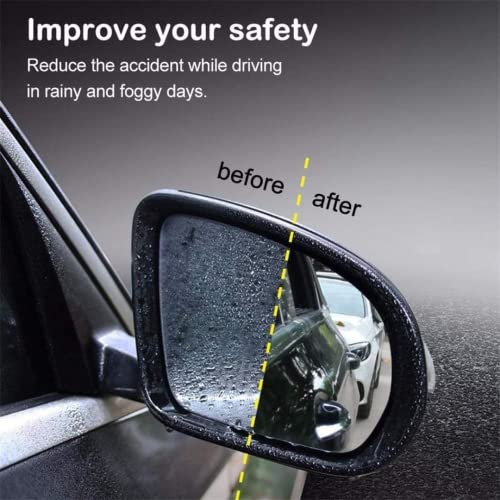 Suzec 2 Pcs Car Rearview Mirror Film Car Side Mirror Protection Film HD Anti-Water, Anti-Mist, Anti-Fog, Film Waterproof Rear View Mirror, Car Rear View Mirror Protective Film (Oval) - Image 2