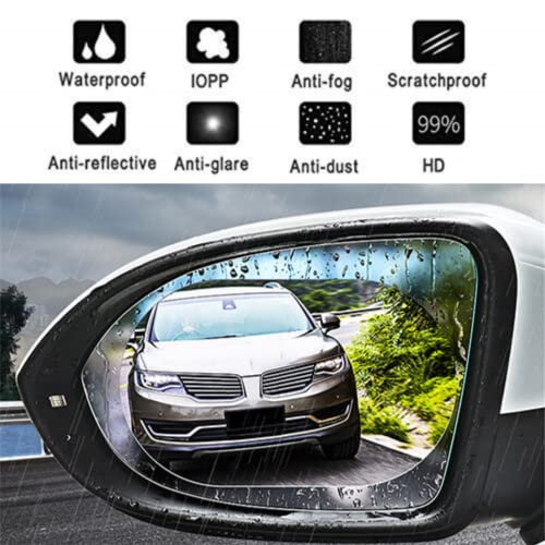 Suzec 2 Pcs Car Rearview Mirror Film Car Side Mirror Protection Film HD Anti-Water, Anti-Mist, Anti-Fog, Film Waterproof Rear View Mirror, Car Rear View Mirror Protective Film (Oval) - Image 3