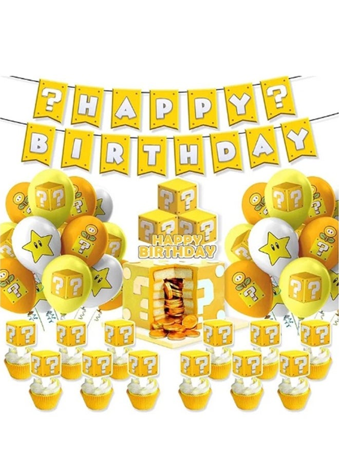 Zeemey - Yellow Theme Balloon Garland Set with  Happy Birthday Banner,Cake Topper,Perfect for Graduation Baby Shower Birthday Bachelorette Party Backdrop Decoration,Suitable for Indoor and Outdoor - Image 1