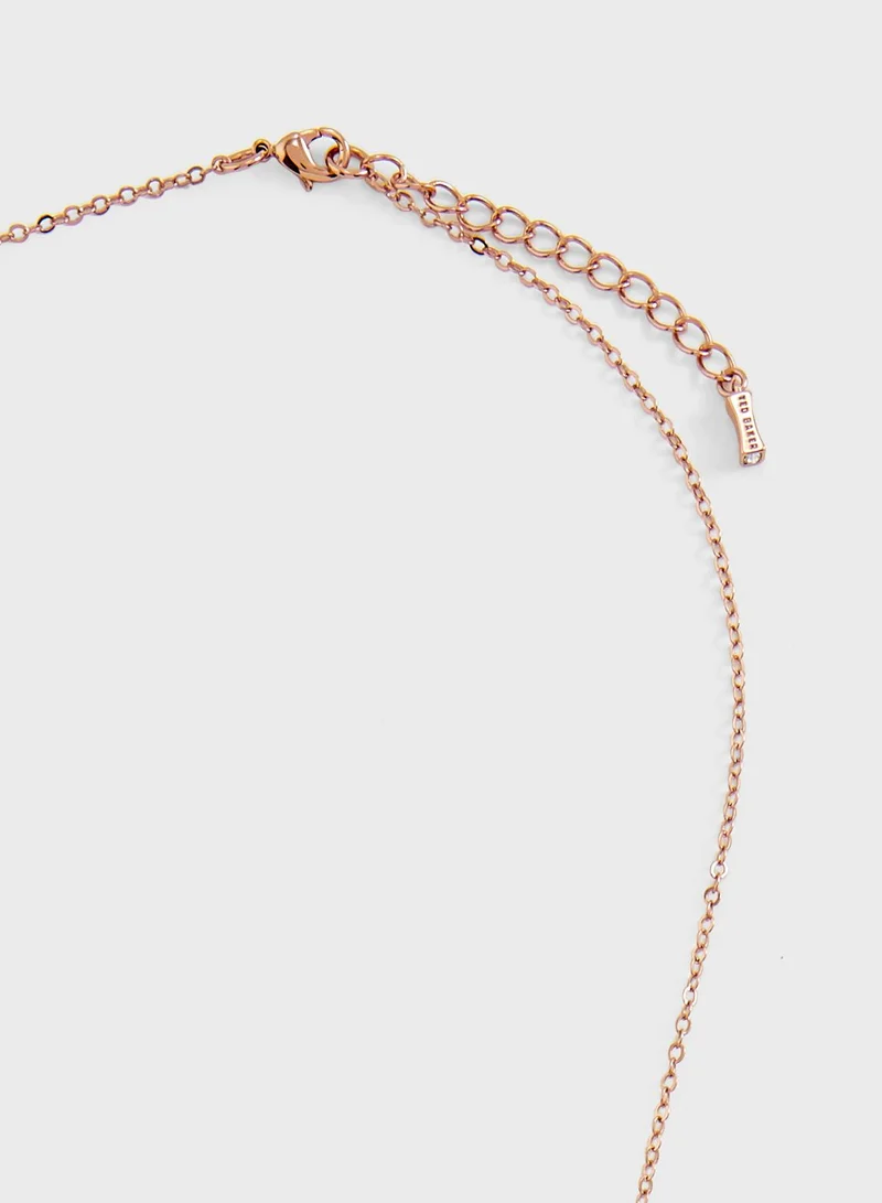 Ted Baker Fayann Fuchsia Drop Flower Pendant Necklace