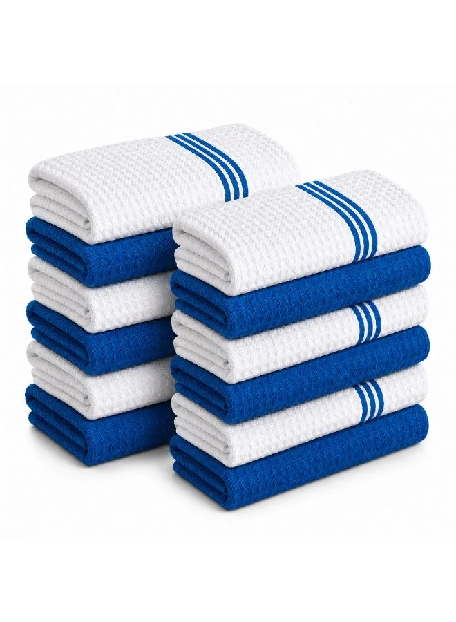 Bliss Casa Bliss Casa Kitchen Towel Set Pack of 12 (40 x 65 cm) - Cotton Dish Towels, Durable Cleaning Cloths, Highly Absorbent Durable Multipurpose Bar Towels & Dish Cloths