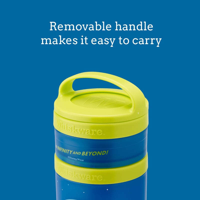 Whiskware Disney Pixar Stackable Polypropylene Snack Containers for Kids and Toddlers, 3 Stackable Snack Cups for School and Travel, Toy Story Buzz Lightyear - Image 3