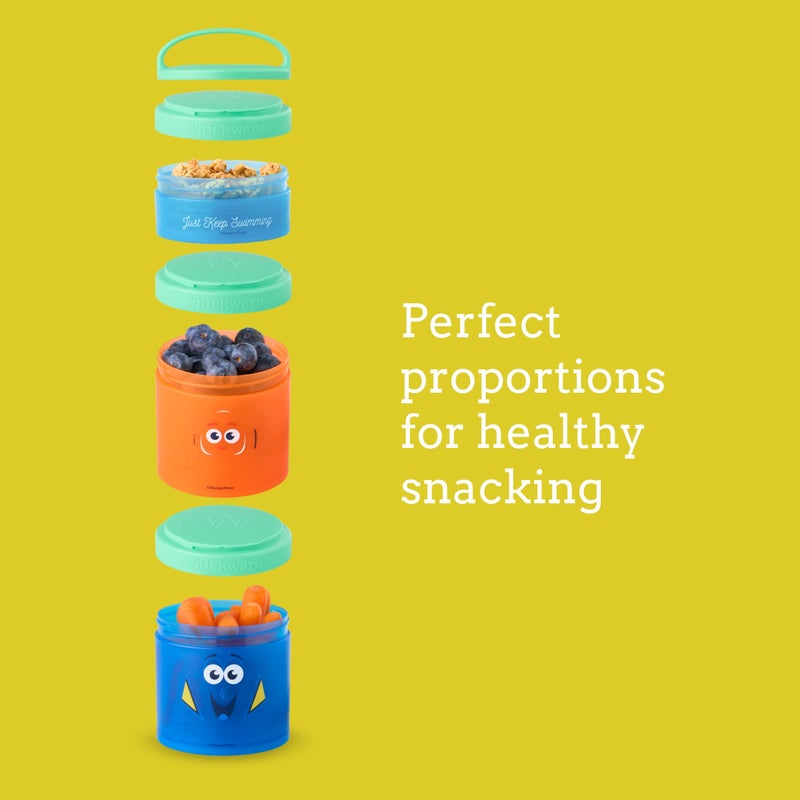 Whiskware Disney Pixar Stackable Polypropylene Snack Containers for Kids and Toddlers, 3 Stackable Snack Cups for School and Travel, Toy Story Buzz Lightyear - Image 4