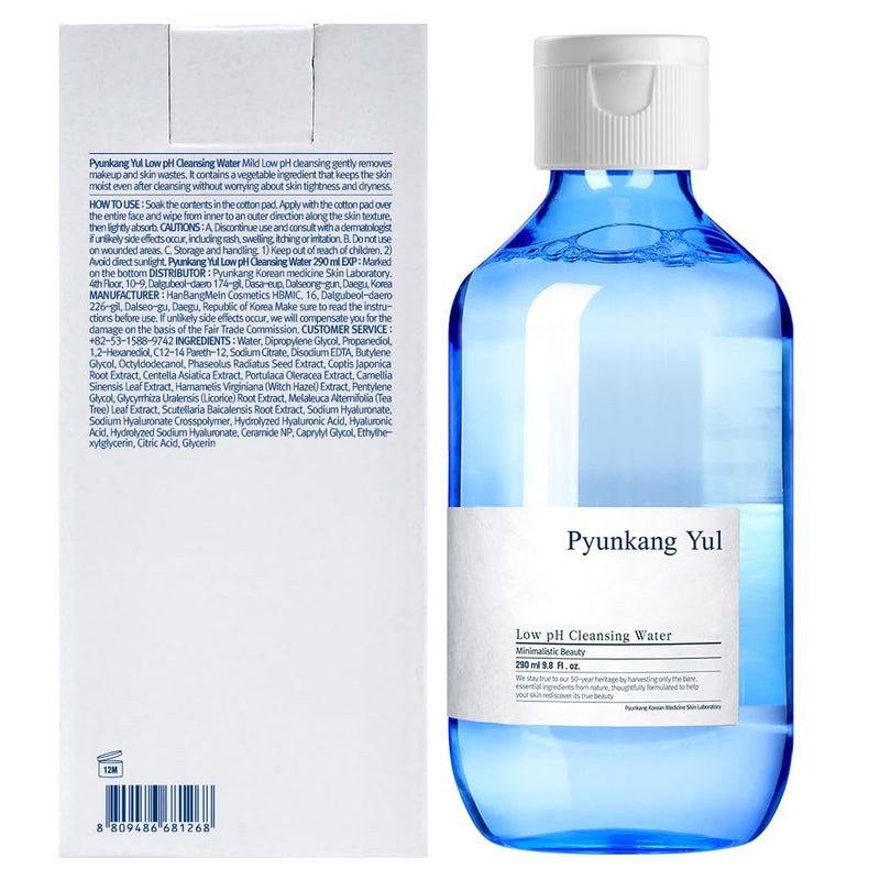 Pyunkang Yul PKY Low pH Cleansing Water Makeup Remover Face Cleanser with Witch Hazel and AHA - Cica, Tea Tree Extract Natural Ingredients Ceramide Micellar Water 9.8 Fl Oz - Image 2