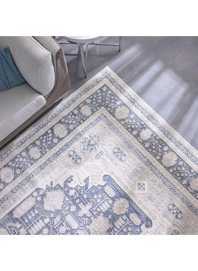 Nowa Shine Rug  Polypropylene + Polyester Area Rug Floor Covering L180xW120cm-Dark Blue