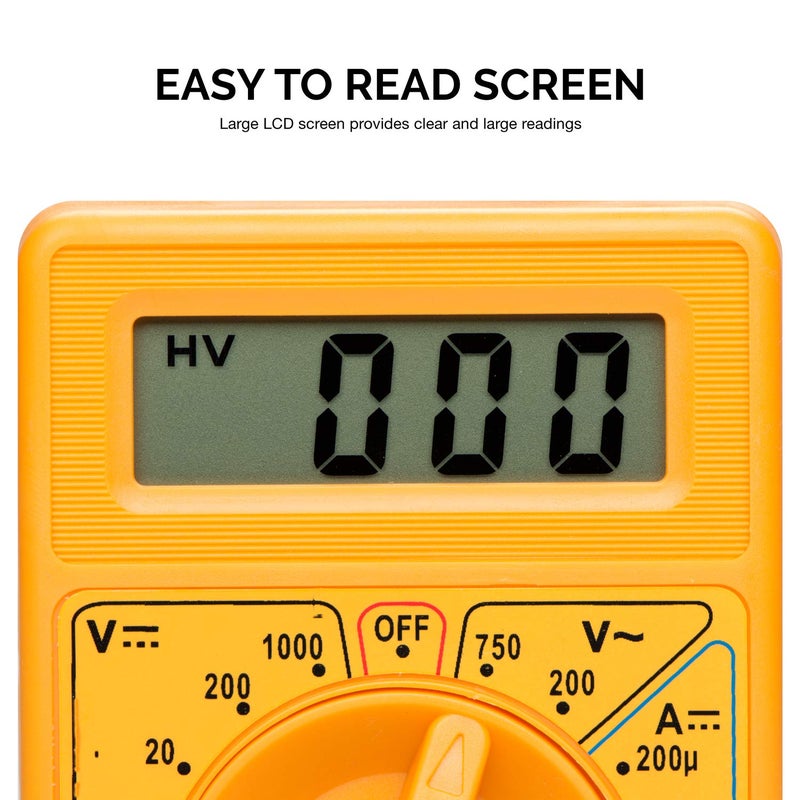 HILTEX 40508 Digital Multimeter Diode & Transistor Tester AC DC Volt Test Voltmeter, Automotive Multimeter Meter Tester, Measure Voltage Test, Car Battery Tester, Analog Multimeter Kit, Volt Meter - Image 2