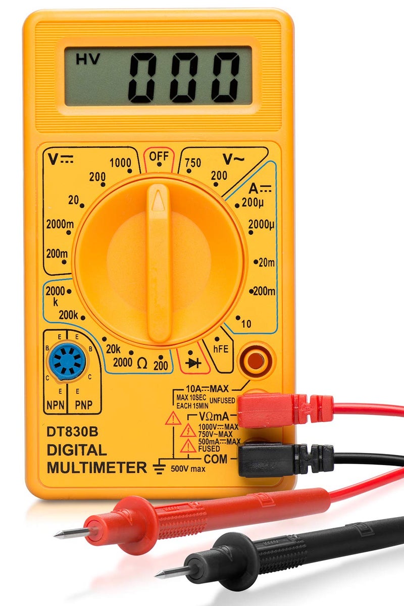 HILTEX 40508 Digital Multimeter Diode & Transistor Tester AC DC Volt Test Voltmeter, Automotive Multimeter Meter Tester, Measure Voltage Test, Car Battery Tester, Analog Multimeter Kit, Volt Meter - Image 1