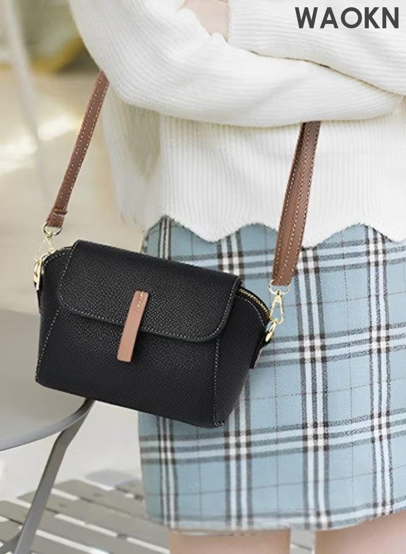 دبليو أيه أو كي أن حقائب الموضة الجديدة للنساء ناعمة الجلد بسيطة الكلاسيكية حقيبة كروسبودي مزدوجة الطبقة مقصورة مغناطيسية الإغلاق حقيبة يدية حقيبة شل ، حقيبة مربع ريترو فرنسية عالية الجودة ، الموضة ، الشخصية ، الجو ، تصميم متخصص ، حقيبة كروسبودي للنساء ذات الكتف الواحد. - Image 3