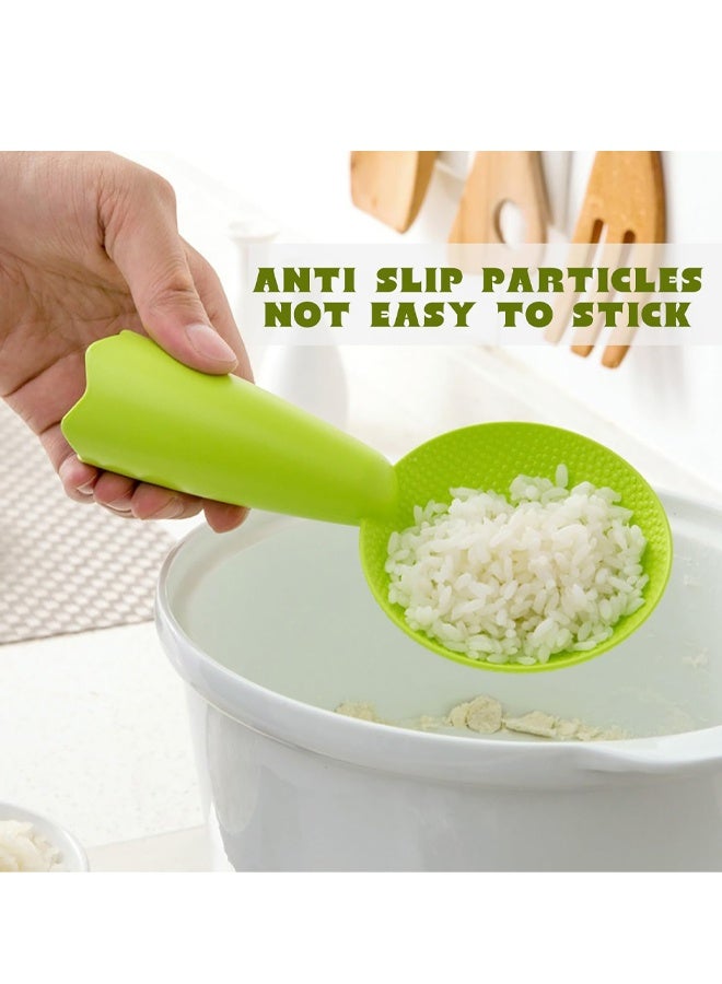 4Pcs Plastic Non-Stick Rice Paddle Heat Resistant Standing Spoon for Kitchen Use - Image 4