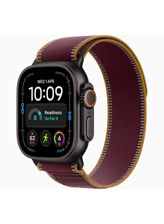 Apple Watch Ultra 4 GPS + Cellular (Middle East Version) Black Titanium Case With Burgundy Trail Loop Small/Medium - Image 1