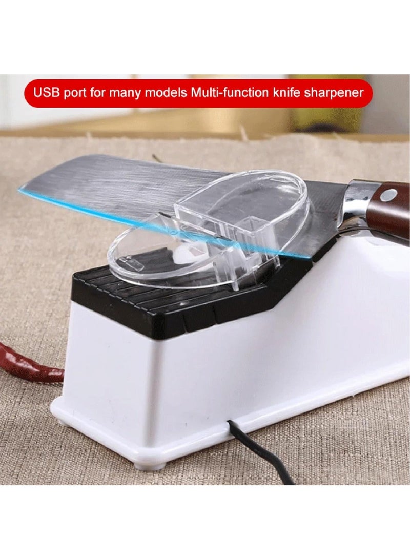 Electric Knife Sharpener, Professional Knife Sharpener for Home, Knife Sharpener, 5 Seconds for Quick Sharpening and polishing with Protective Cover (USB Interface Style)  - Image 5