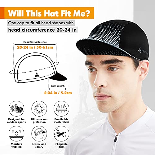 Hikenture Cycling Cap,Cooling Skull Cap Bike Hat with Sun Visor, Summer Breathable Helmet Liner Biking Cap for Men Women (Grey Dot) - Image 2