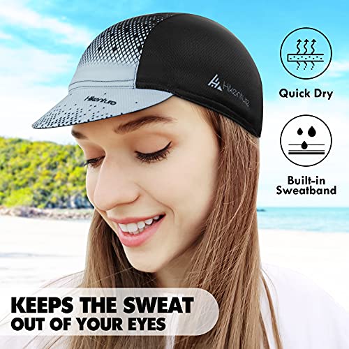 Hikenture Cycling Cap,Cooling Skull Cap Bike Hat with Sun Visor, Summer Breathable Helmet Liner Biking Cap for Men Women (Grey Dot) - Image 4