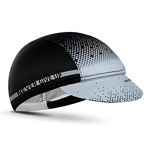 Hikenture Cycling Cap,Cooling Skull Cap Bike Hat with Sun Visor, Summer Breathable Helmet Liner Biking Cap for Men Women (Grey Dot) - Image 1