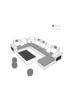 Poppins Home Poppins HOME Sofa set furniture new L shape modern simple furniture set design large sofa sectional combination sofa (Red)  - Image 2