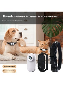 Generic Source Thumb Pet Camera Long Endurance Magnetic Thumb Motion Camera HD Portable Recorder-Body Color:Standard Machine + Silicone Collar - Black + 16gb High-speed Card  - Image 3