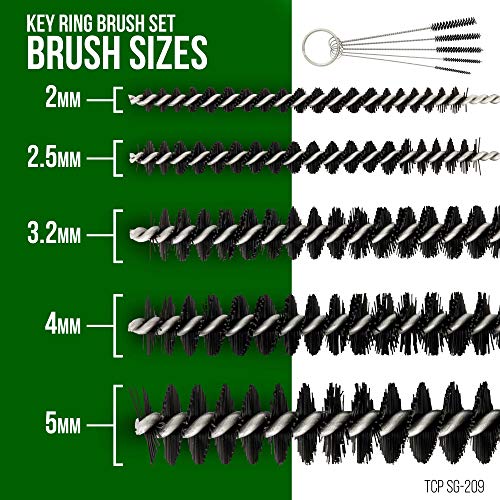 TCP Global Carburetor Airbrush Spray Gun 25 Piece Needle and Brush Cleaning Tool Set Kit 18 Wire Needles 5 Brushes 1 Sharp Pick Carb Cabon Jet Cleaner Remove Nozzle Paint Dirt Tattoo Tube - Image 3