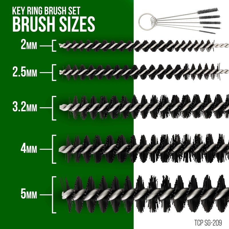 TCP Global Carburetor Airbrush Spray Gun 25 Piece Needle and Brush Cleaning Tool Set Kit 18 Wire Needles 5 Brushes 1 Sharp Pick Carb Cabon Jet Cleaner Remove Nozzle Paint Dirt Tattoo Tube - Image 4