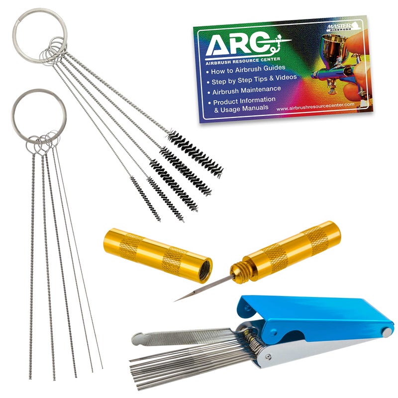 TCP Global Carburetor Airbrush Spray Gun 25 Piece Needle and Brush Cleaning Tool Set Kit 18 Wire Needles 5 Brushes 1 Sharp Pick Carb Cabon Jet Cleaner Remove Nozzle Paint Dirt Tattoo Tube - Image 2