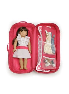 Badger Basket Toy Doll Travel Case With Popup Bed With Bedding For 18 Inch Dolls Pink  - Image 4