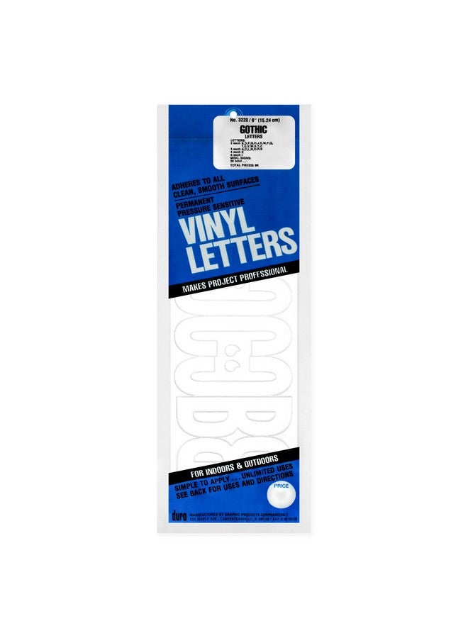 Duro Permanent Adhesive Vinyl Letters 6Inch White - Image 1