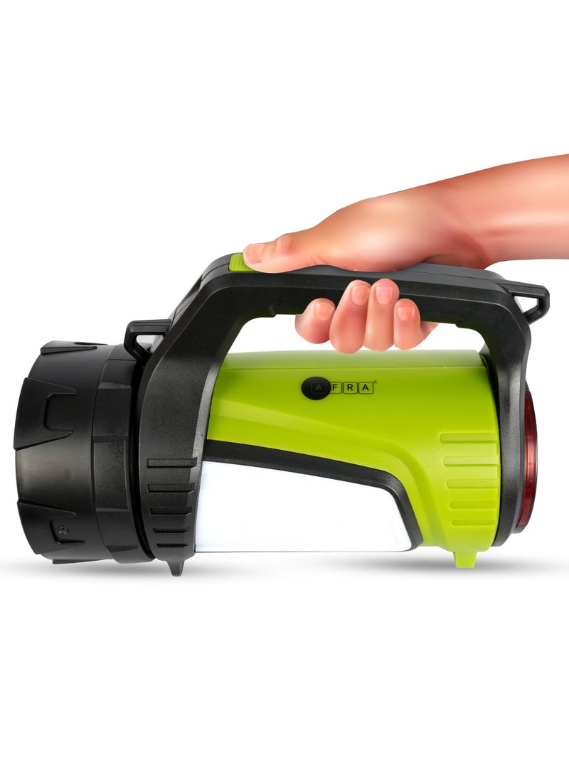 AFRA AFRA LED Camping Torch, 12W, Rechargeable 6000MAH Battery, USB Charging Cable, Features Multiple Lighting Modes, High, Low and Strobe, IP66 Water Resistance, 1000 Lumens  - Image 2