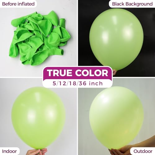 Bezente Lime Green Giant Balloons 36 Inch 8 Pack Jumbo Green balloons Large Round Light Green Latex Balloons for Birthday Bridal Shower Dinosaur Jungle Party Decoration - Image 5