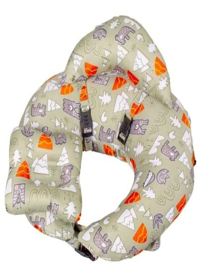 VOIDROP Feeding Pillow for Babies & Mothers Nursing Pillow for Breastfeeding Bottle Feeding Soft Cotton Cover Comfortable Support Cushion for Mom & Infant Washable & Durable (Printed Green) - Image 1