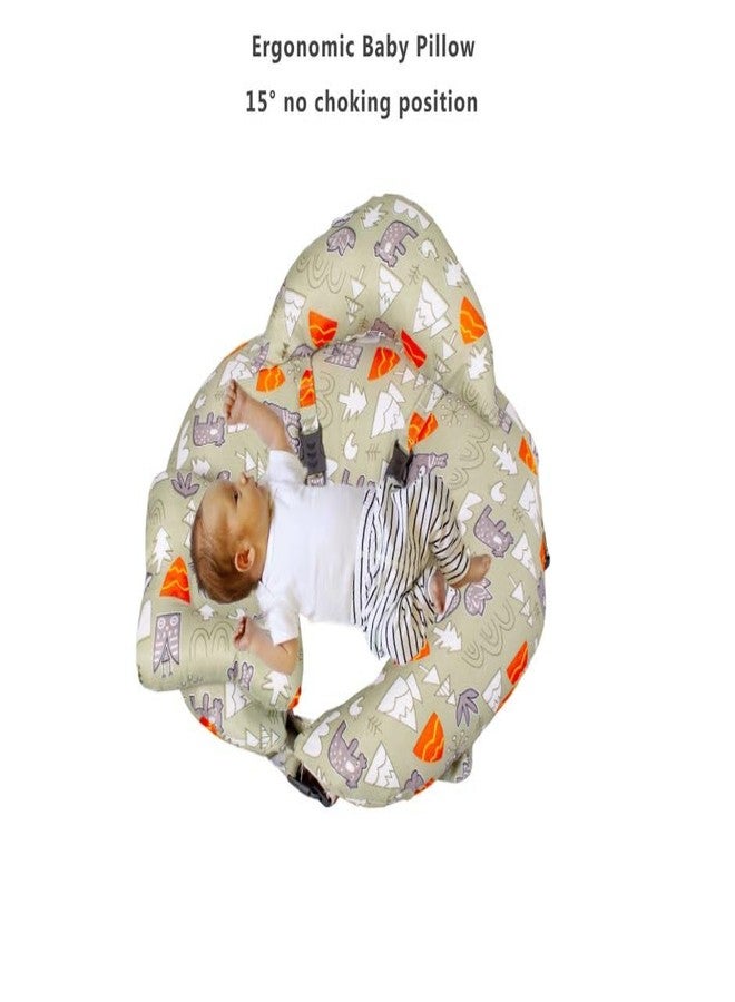 VOIDROP Feeding Pillow for Babies & Mothers Nursing Pillow for Breastfeeding Bottle Feeding Soft Cotton Cover Comfortable Support Cushion for Mom & Infant Washable & Durable (Printed Green) - Image 5